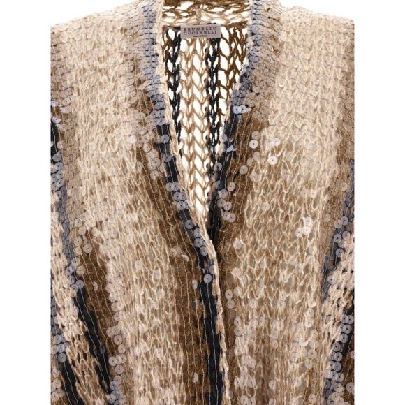 Brunello Cucinelli Jute And Cotton Cardigan tag size L Women - Picture 3 of 4